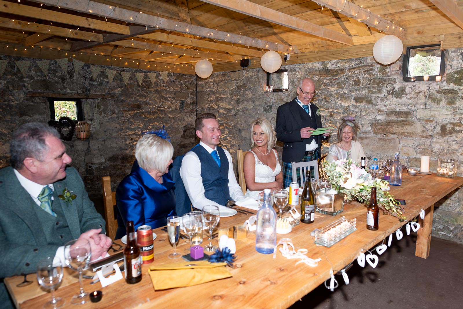 Te top table at Lewis and Eilidh's wedding.