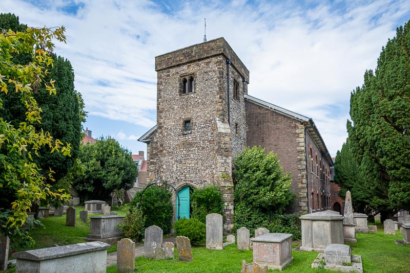 The All Saints Centre in Lewes, East Sussex from the front gate.